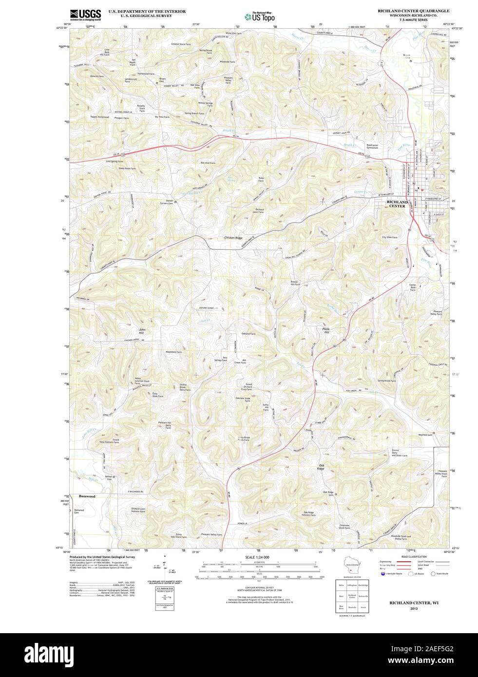 Map of richland center hires stock photography and images Alamy