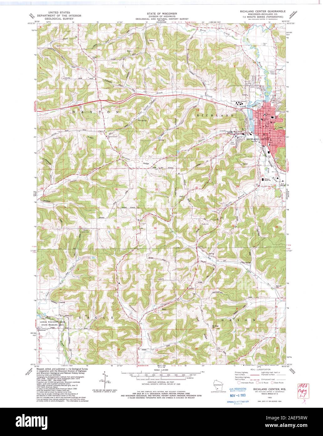 Map of richland center hires stock photography and images Alamy