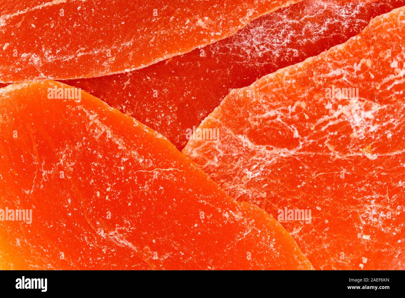 Dried Mango on macro. Perfect photo with bright fruits with place for