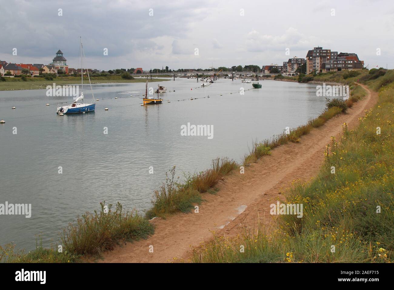 river la dives in cabourg in normandy (france) Stock Photo