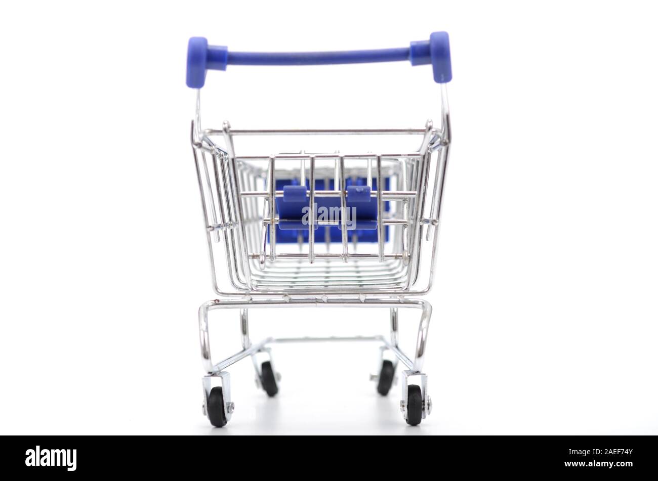Empty shopping cart isolated on white background Stock Photo - Alamy