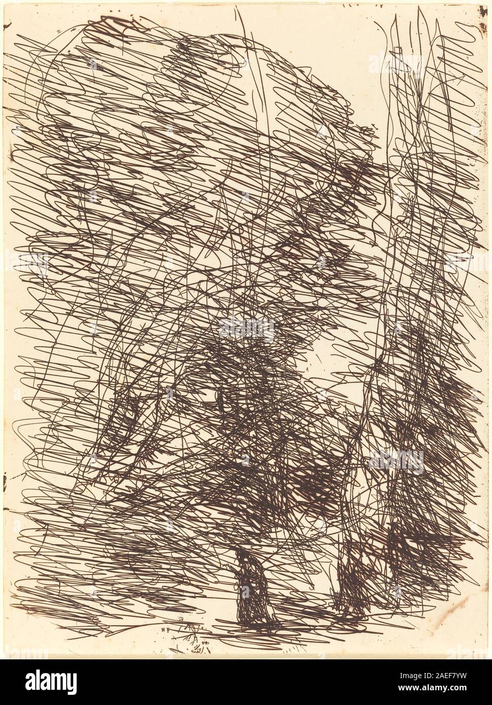 Jean-Baptiste-Camille Corot, Dreamer under Tall Trees (Le Reveur sous les grands arbres), 1874 Dreamer under Tall Trees (Le Reveur sous les grands arbres); 1874date Stock Photo