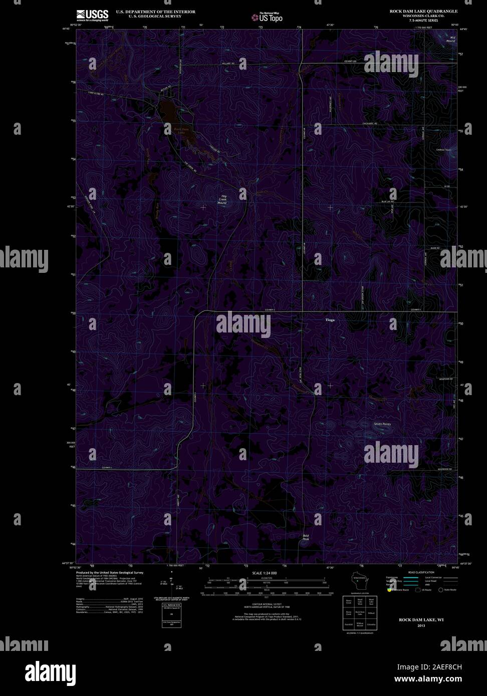 WI Rock Dam Lake 20130715 TM Inverted Restoration Stock Photo Alamy