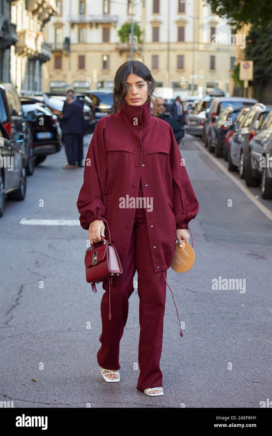 dark red leather bag