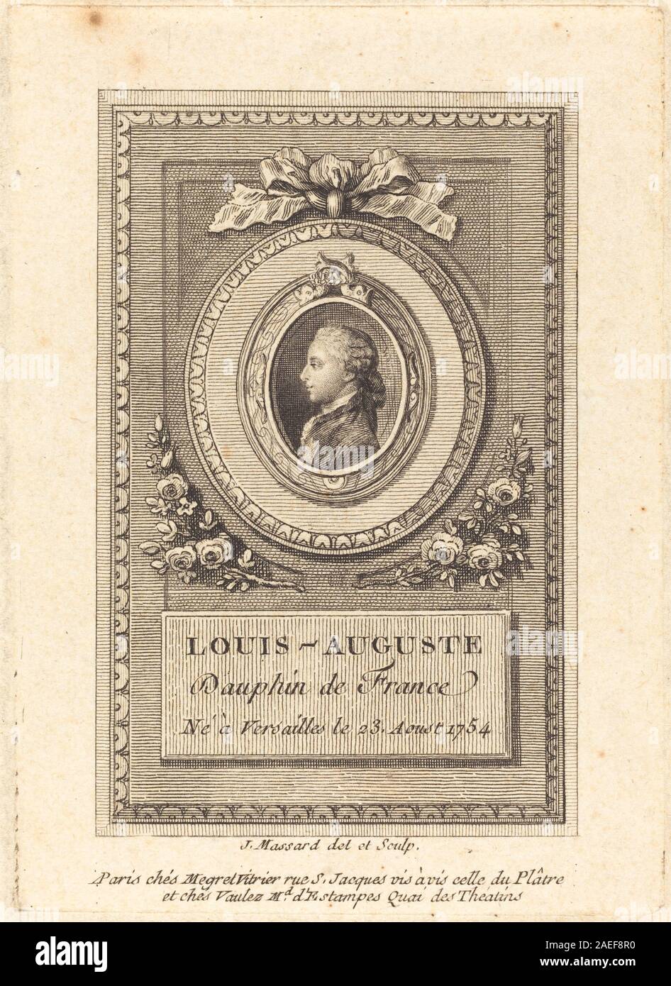 Jean-Baptiste-Raphael-Urbain Massard, Louis-Auguste, Dauphin of France Louis-Auguste, Dauphin of France Stock Photo
