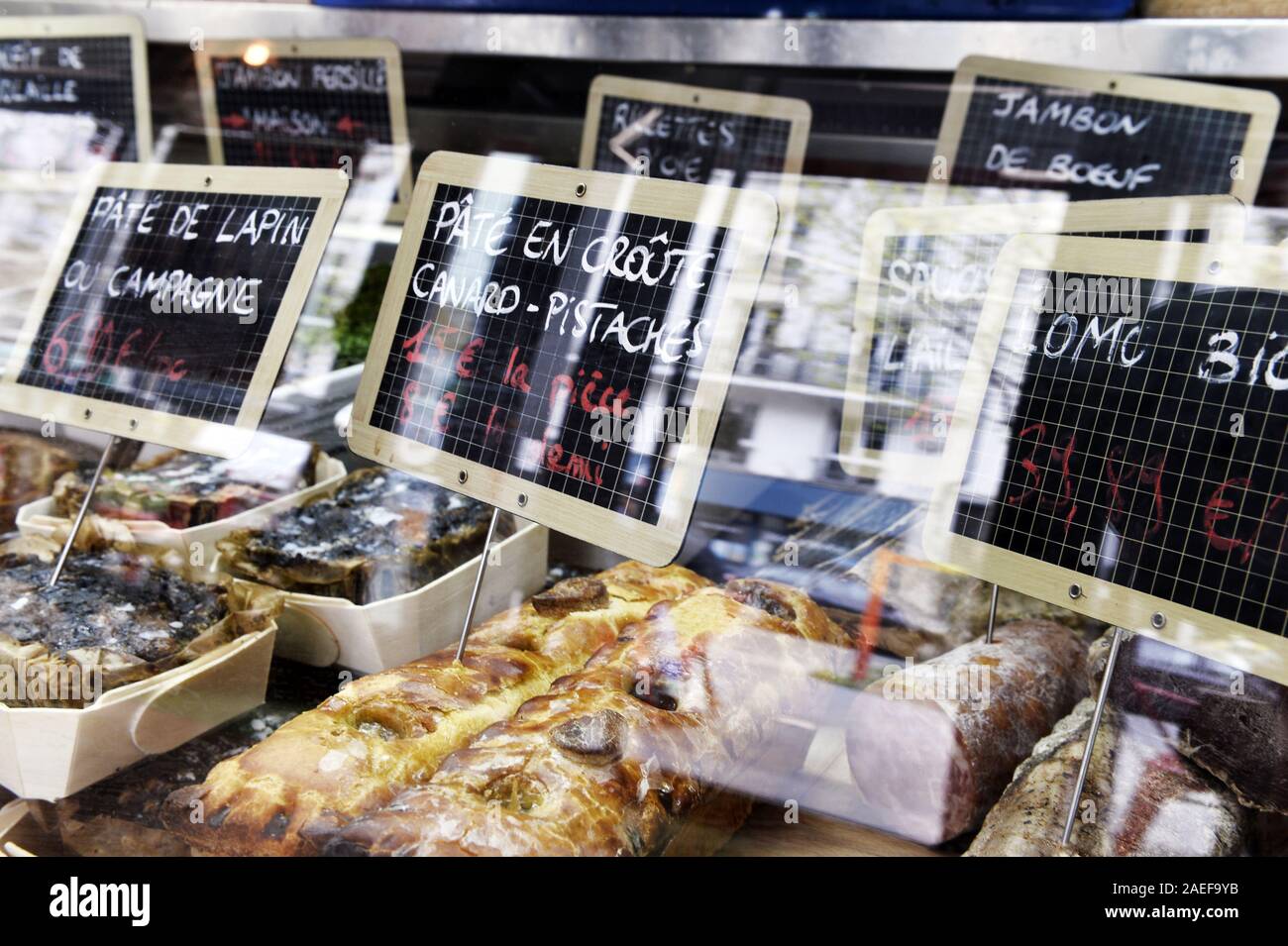 Meat terrine in restaurant Paris France Stock Photo Alamy