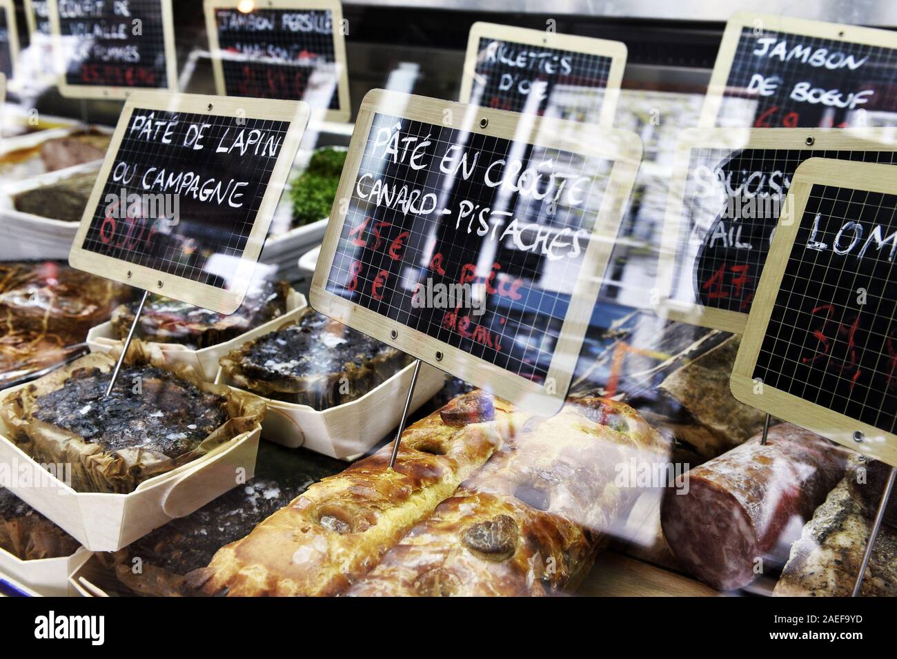 Meat terrine in restaurant Paris France Stock Photo Alamy