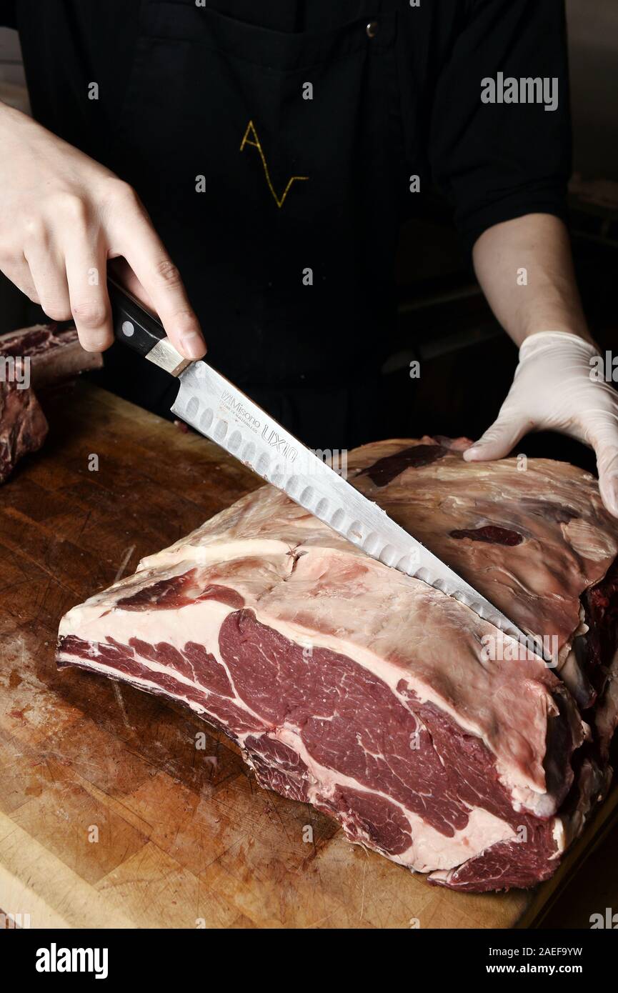 Beef Meat restaurant Paris France Stock Photo Alamy