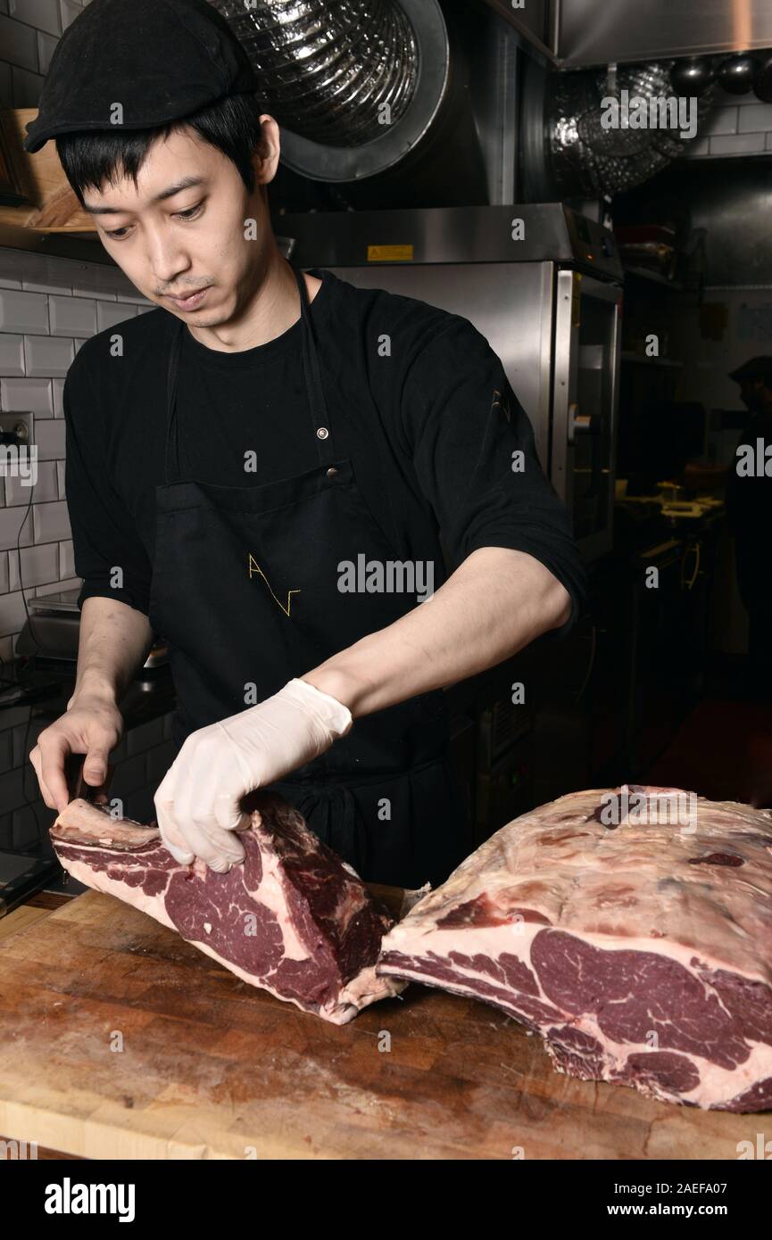 Beef Meat restaurant Paris France Stock Photo Alamy