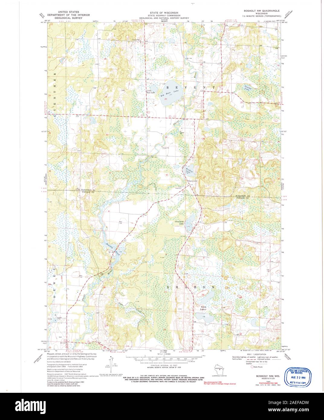 WI Rosholt NW 800119 1969 24000 Restoration Stock Photo Alamy