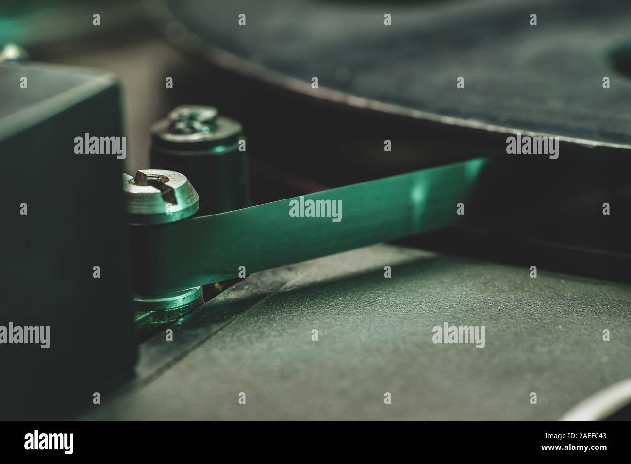 Close up old vintage Reel tape recorder background Stock Photo - Alamy