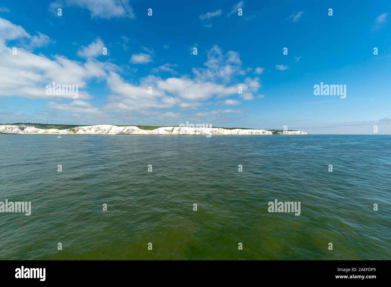 The white cliffs of Dover in Kent view from the sea Stock Photo Alamy
