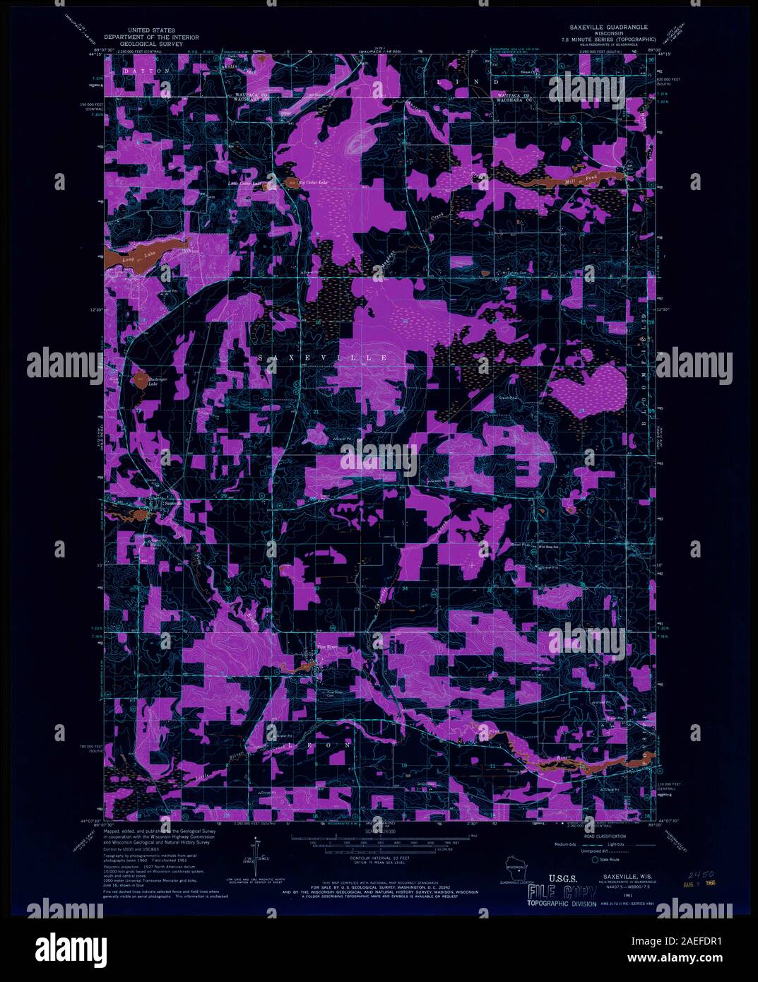 WI Saxeville 800599 1961 24000 Inverted Restoration Stock Photo Alamy