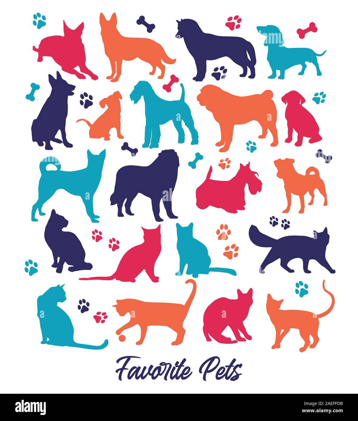 Seamless pattern of nicecolors cats background illustration Stock ...