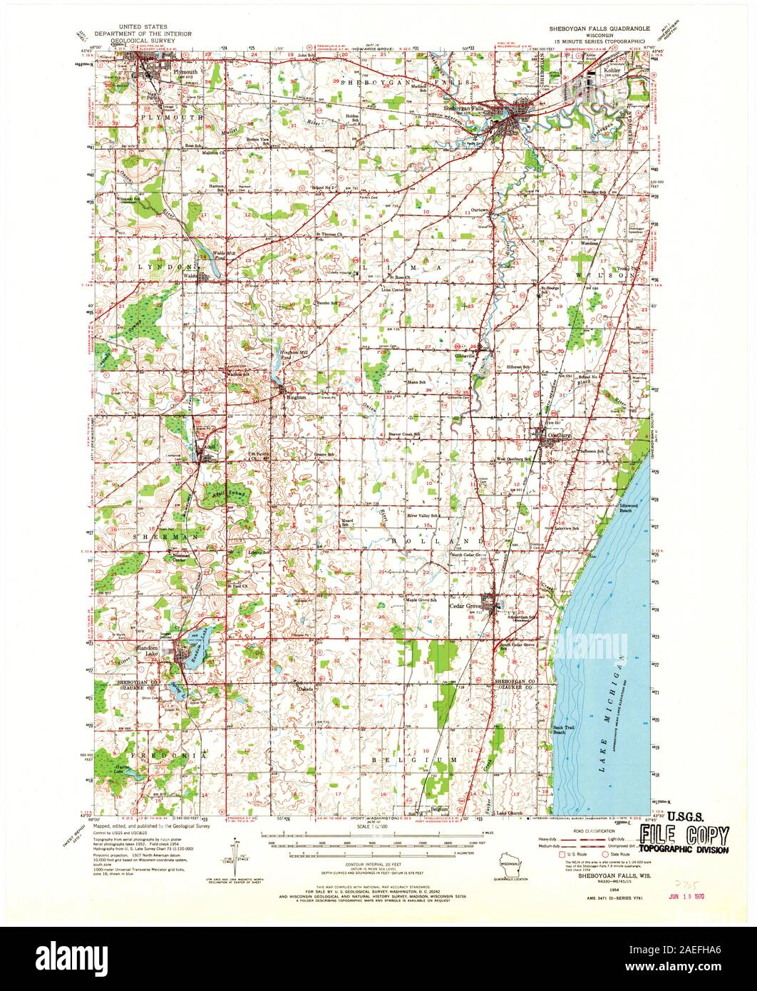 WI Sheboygan Falls 802990 1954 62500 Restoration Stock Photo Alamy