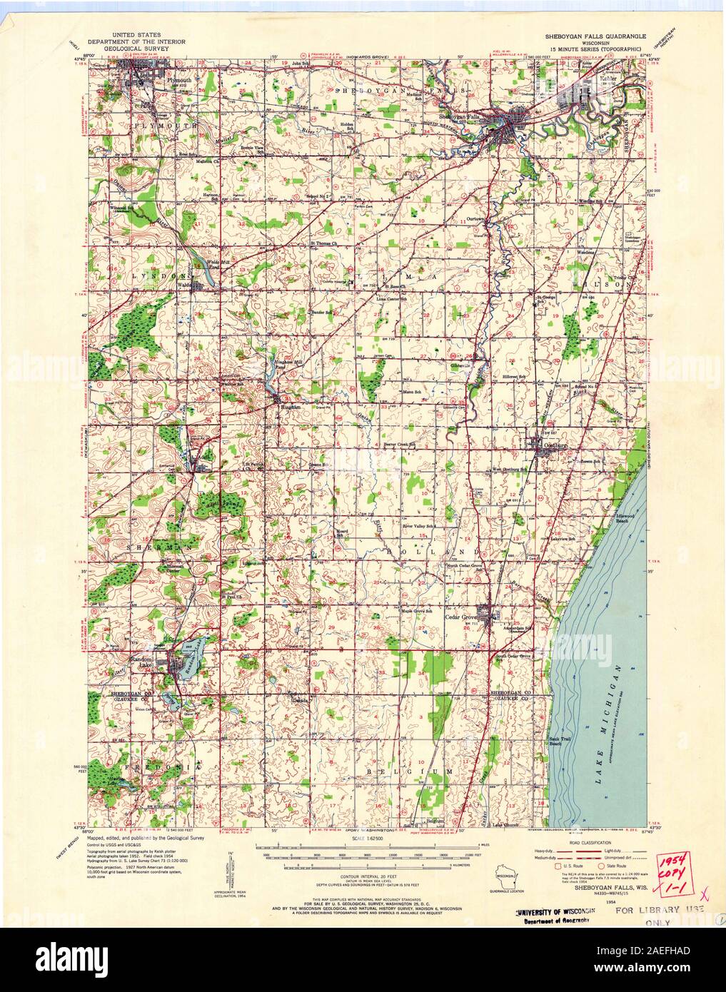 Map of sheboygan falls hires stock photography and images Alamy
