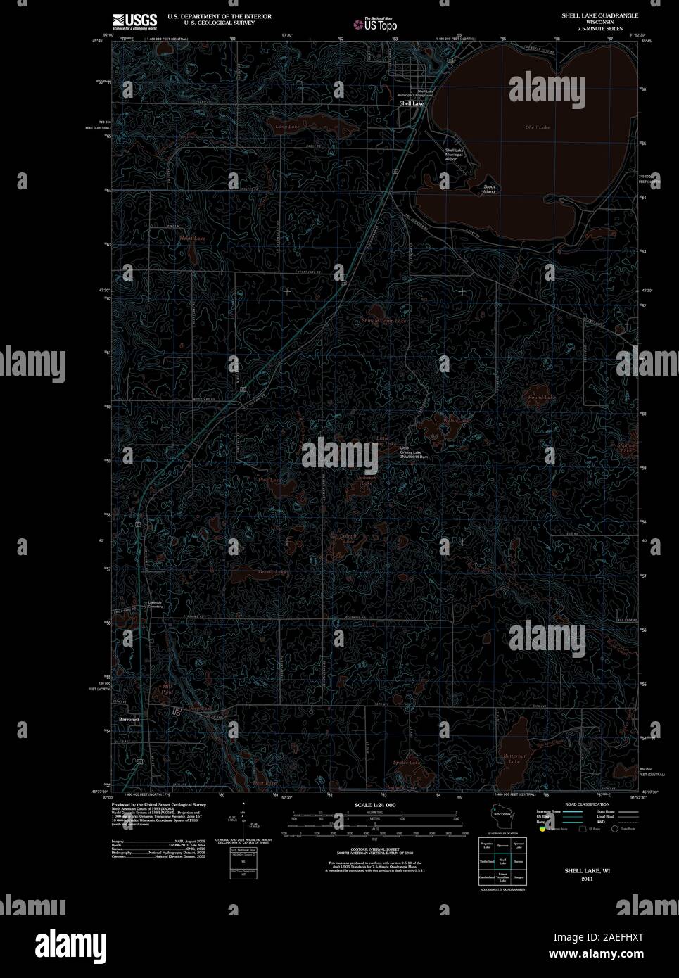 Map of shell lake hires stock photography and images Alamy