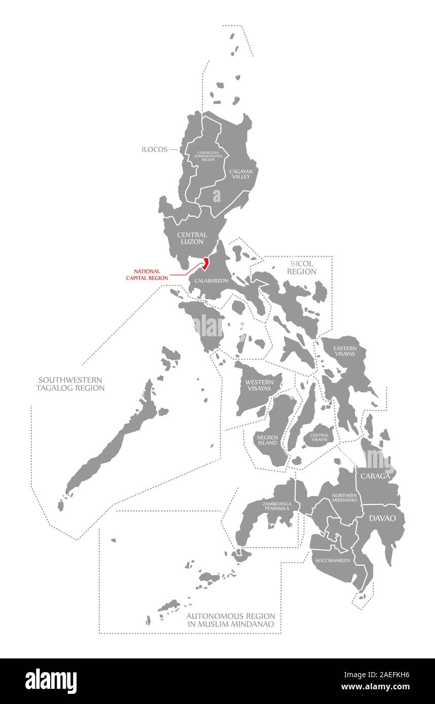 Luzon Map With Regions National Central Region Red Highlighted In Map Of Philippines Stock Photo -  Alamy