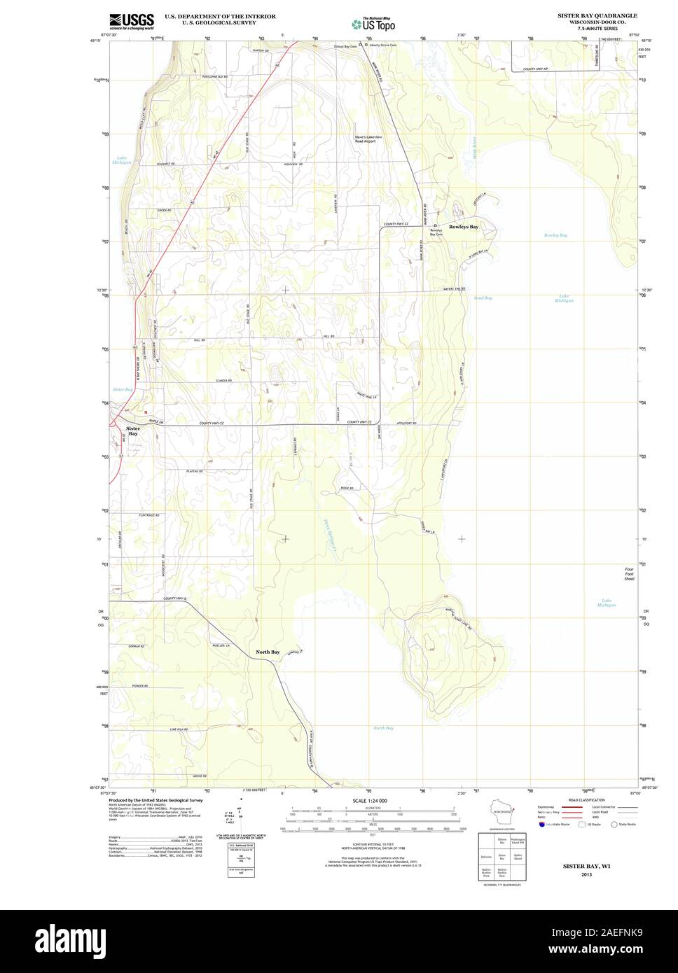 Map of sister bay hires stock photography and images Alamy