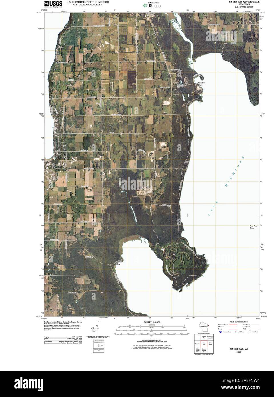 Map of sister bay Cut Out Stock Images & Pictures Alamy