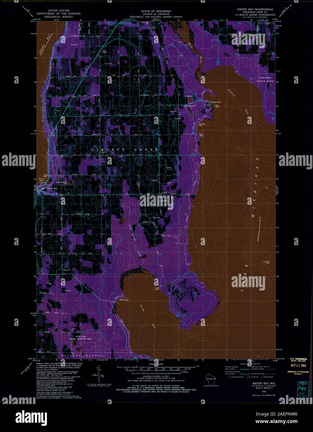 Map of sister bay hires stock photography and images Alamy