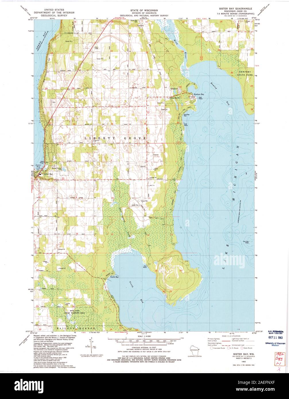 Map of sister bay hires stock photography and images Alamy