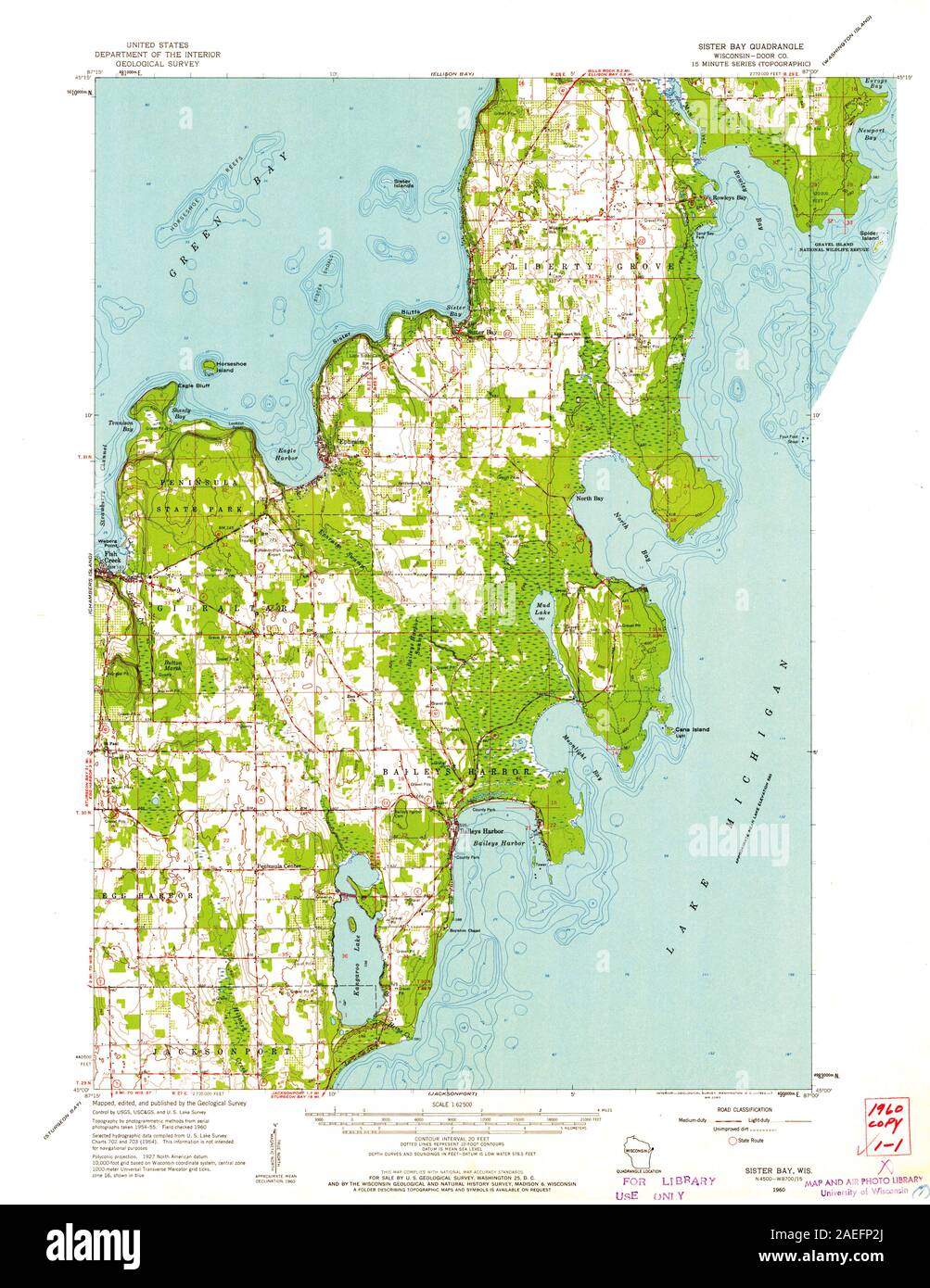 Map of sister bay hires stock photography and images Alamy