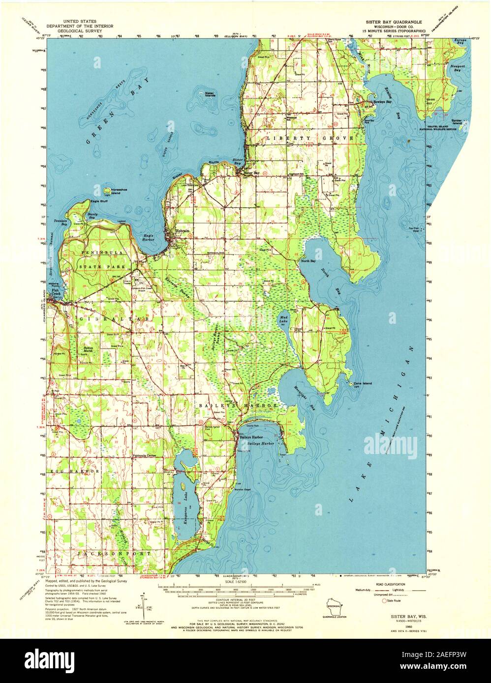 Map of sister bay hires stock photography and images Alamy