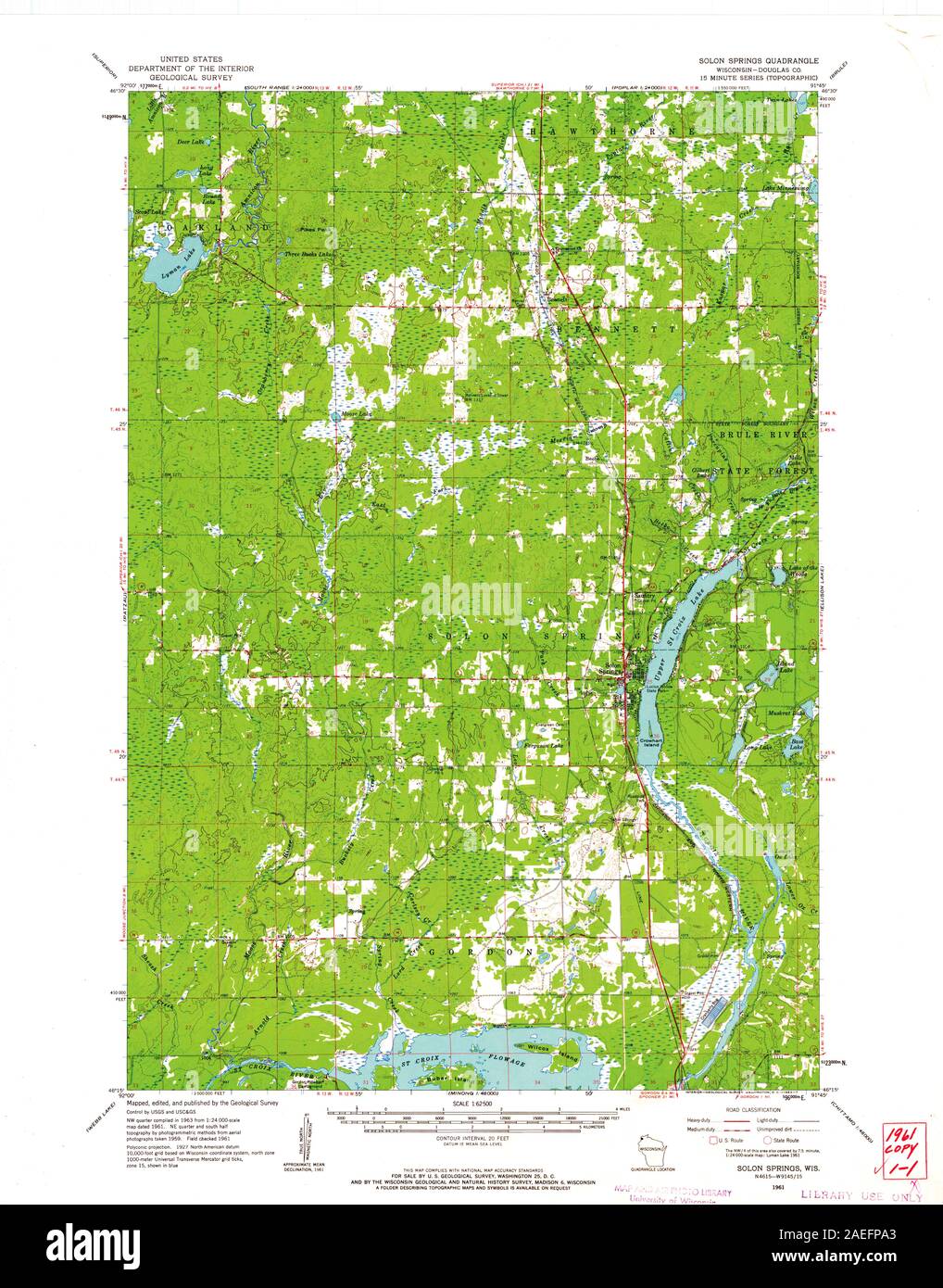 Map of solon springs Cut Out Stock Images & Pictures Alamy