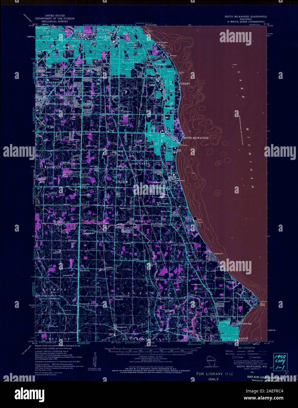 WI South Milwaukee 503535 1958 62500 Inverted Restoration Stock Photo