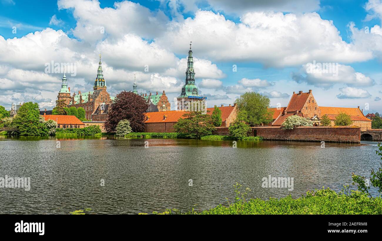 Frederiksborg is one of the most beautiful castles in Denmark situated at Hillerod. Stock Photo