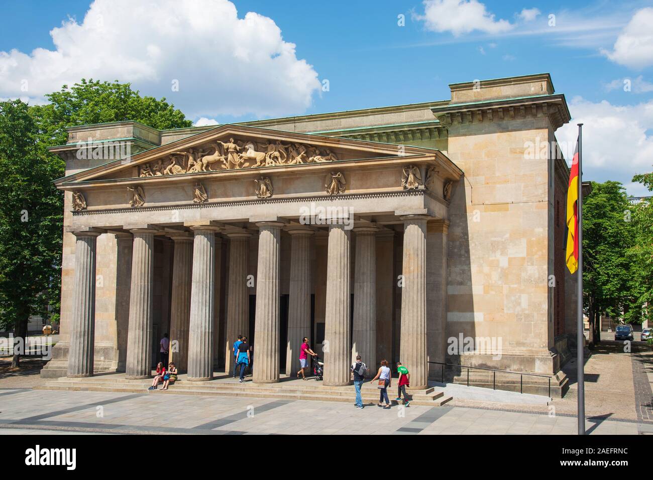 BERLIN, GERMANY - MAY 25, 2018: A view of the facade of the Neue Wache in Berlin, Germany, which serves as Central Memorial of the Federal Republic of Stock Photo