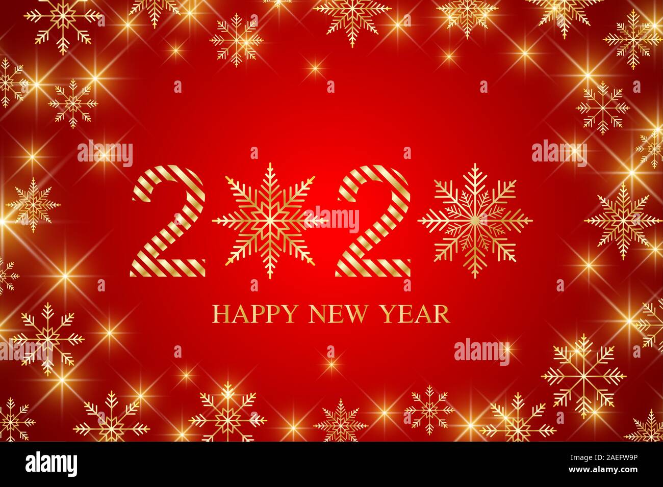 Text Design 2020 Christmas And Happy New Years Background With Snowflakes Vector Illustration Stock Vector Image Art Alamy