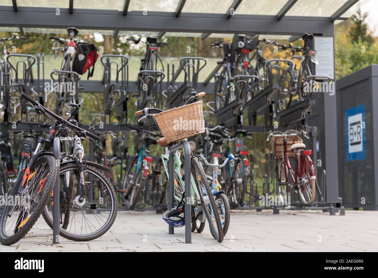 Bike & Ride Station in Hamburg Stock Photo
