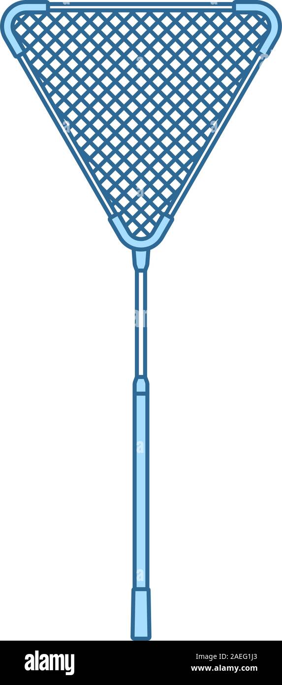 Icon Of Fishing Net. Thin Line With Blue Fill Design. Vector ...