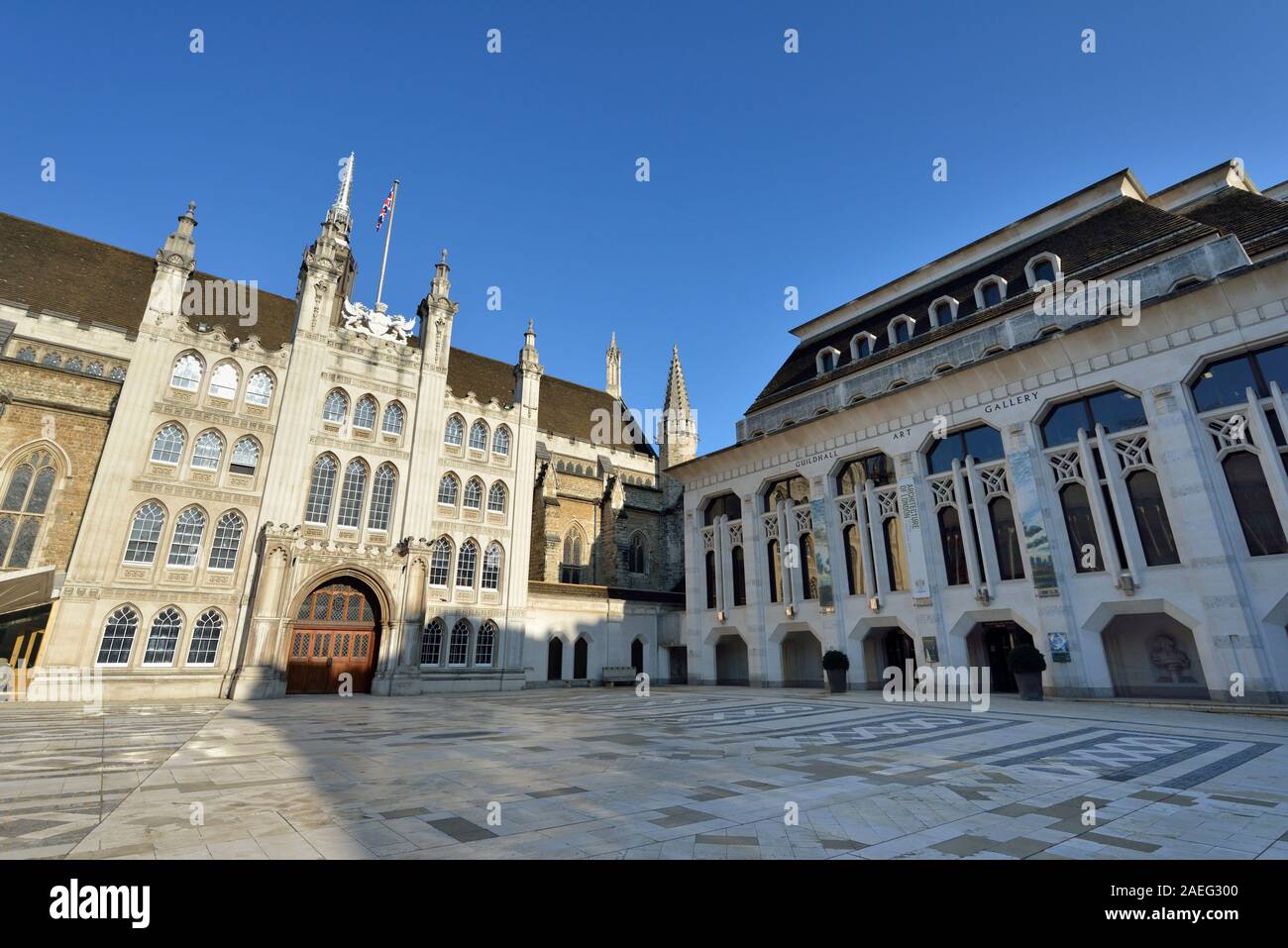 The Guildhall, Guildhall Yard, Gresham street, Basinghall Street, Moorgate, City of London, United Kingdom Stock Photo