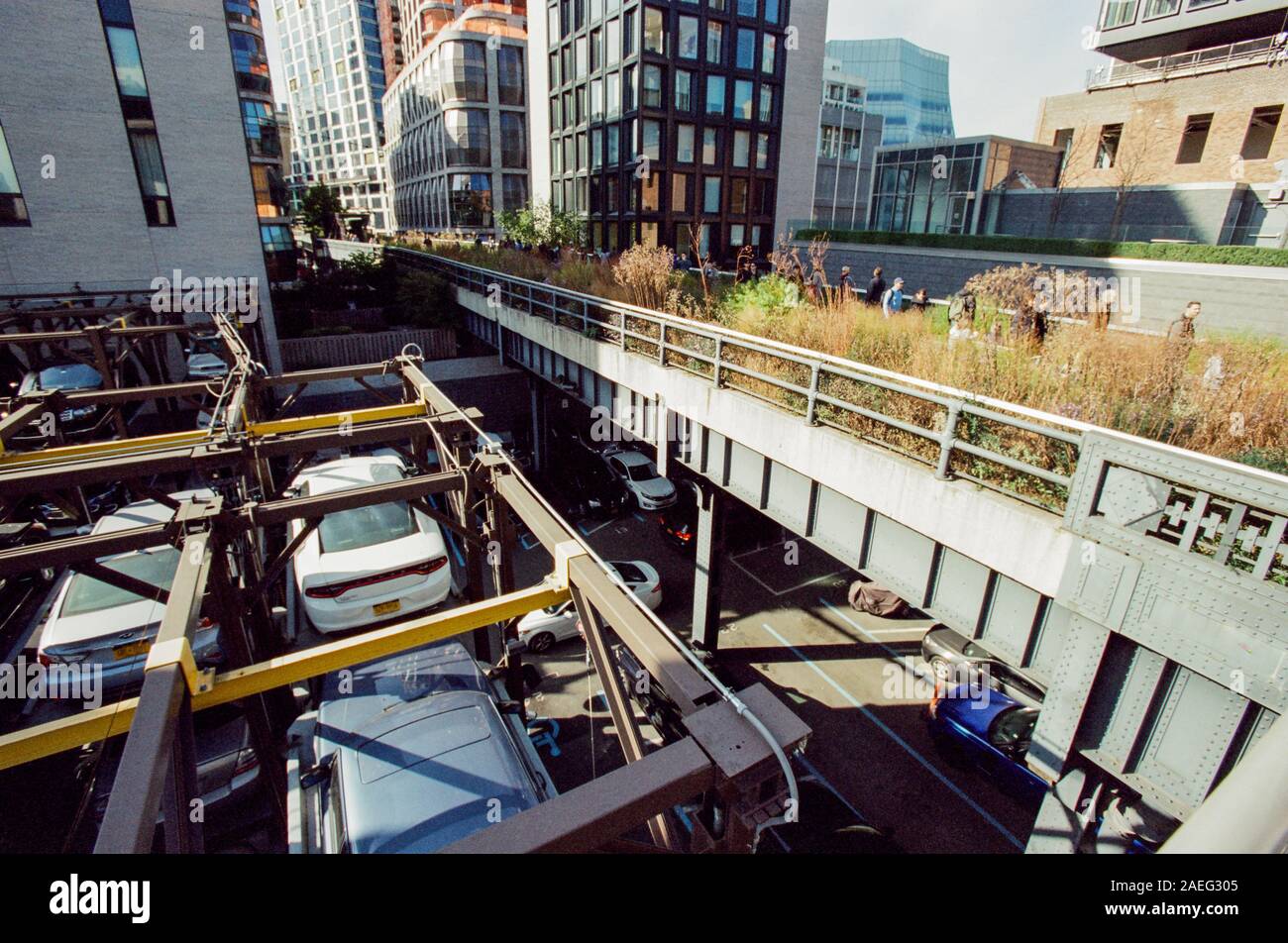 Park Fast car lot, Automated car park Chelsea, New York City, United States of America Stock