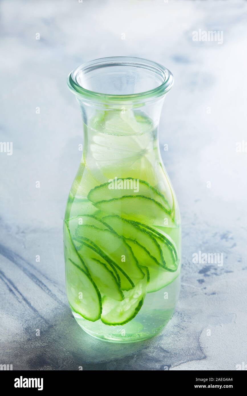 Detox Water In A Glass Bottle Stock Photo - Alamy