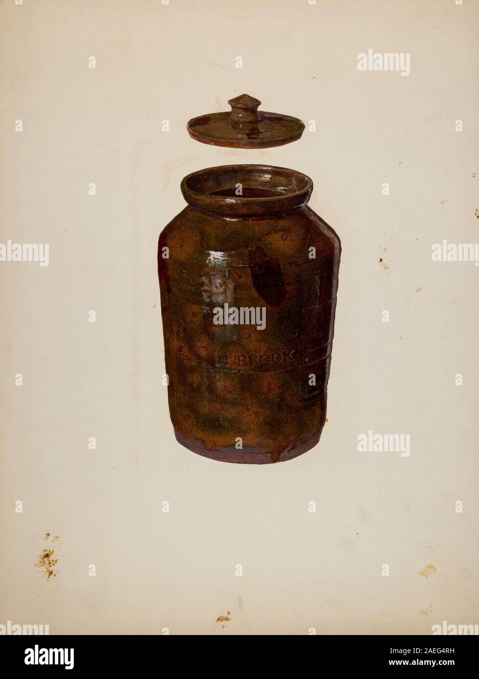 John Collins, Covered Jar, c 1940 Covered Jar; circa 1940 date Stock