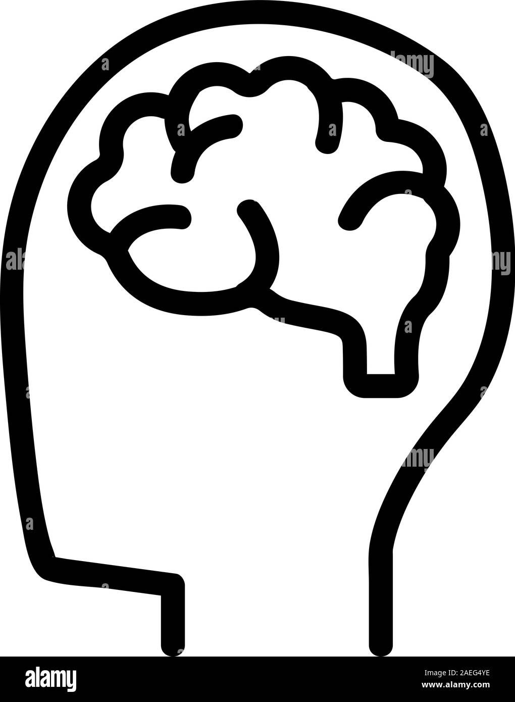 Brain icon vector. Isolated contour symbol illustration Stock Vector ...
