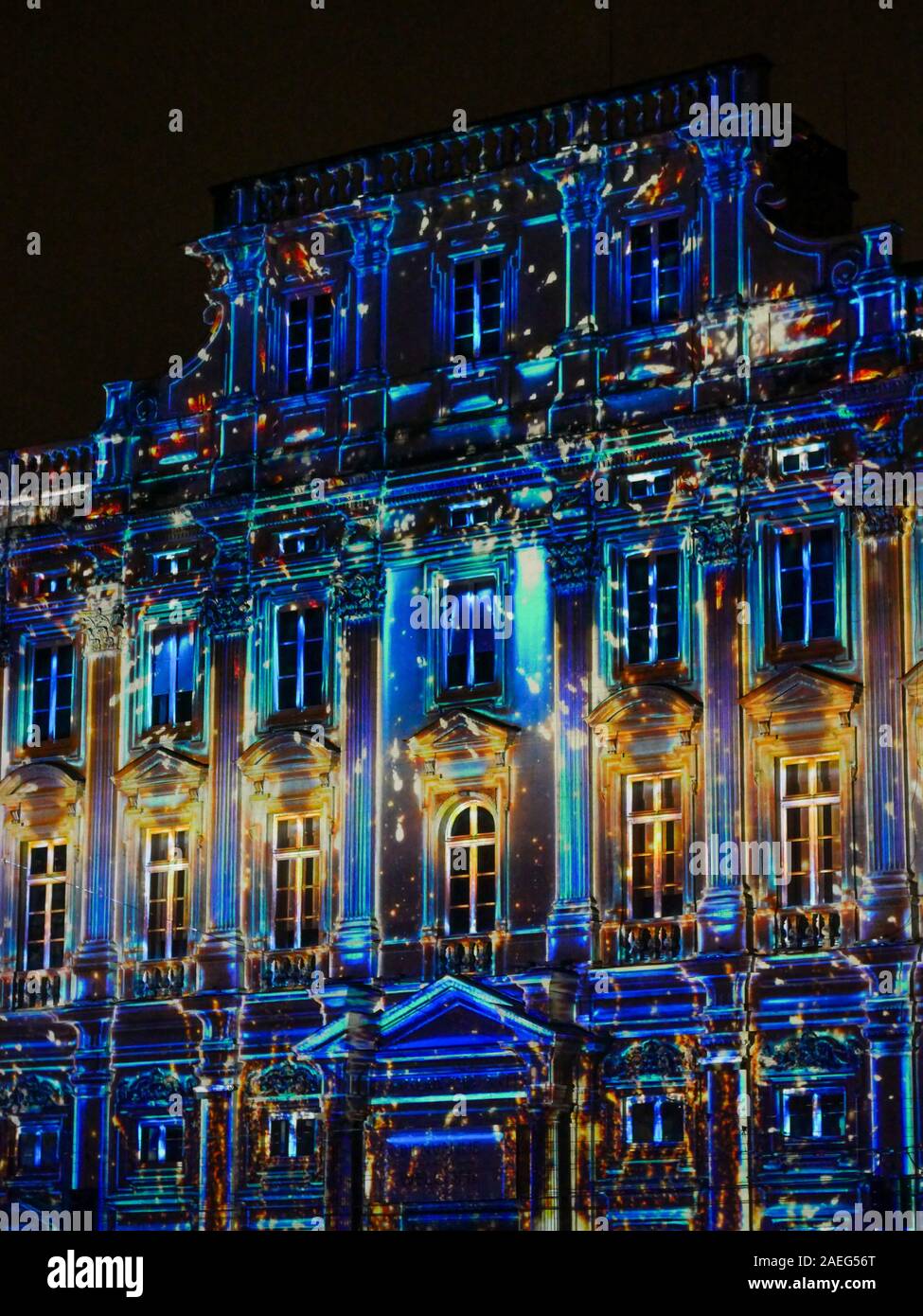 Light show at Terreaux square, Festival of the Lights 2019, Lyon ...