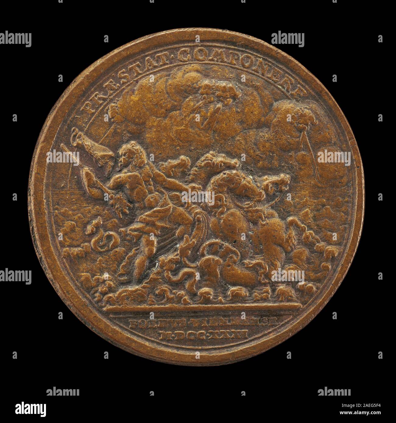 John Croker, Neptune Contending with Four Winds (reverse), 1731 Neptune ...