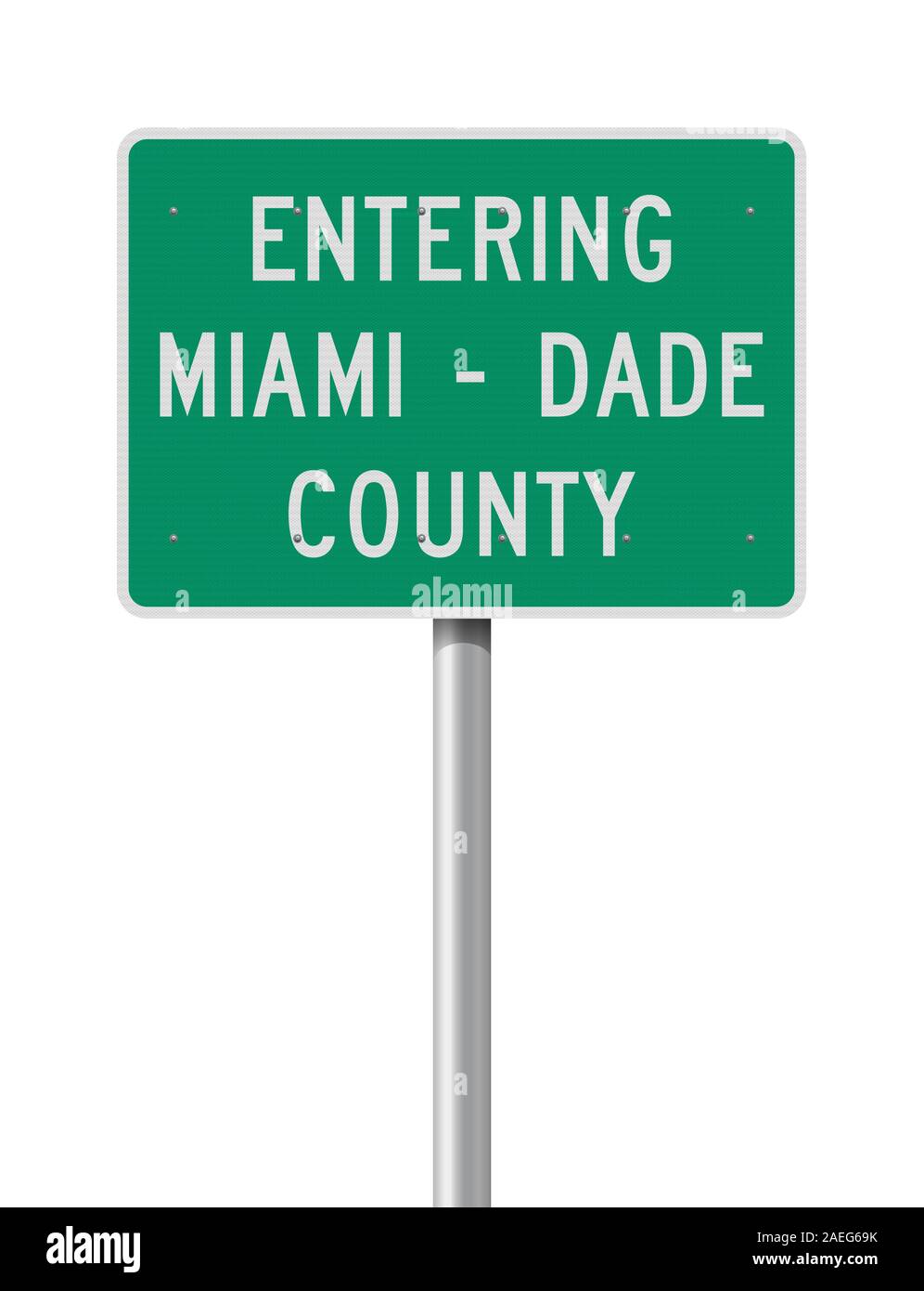 Vector illustration of the Entering MiamiDade County green road sign