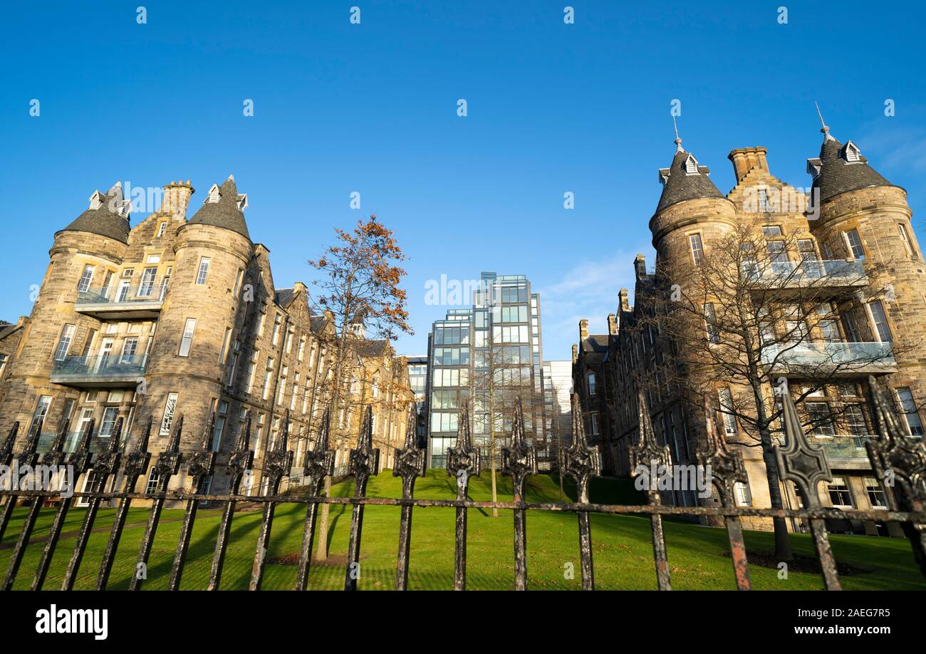 Exterior of modern luxury residential housing development at