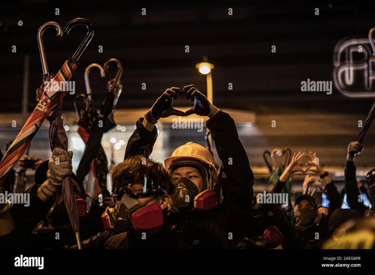 On December 8, 2019, organizers of a pro-democracy march say over 800,000 filled the streets of Hong Kong, as the anti-government protests hit the six-month milestone. Although stand-offs with the police became tense, it never escalated to the degree Hong Kong has seen recently.  (Photo by Michael Nigro/Pacific Press) Stock Photo