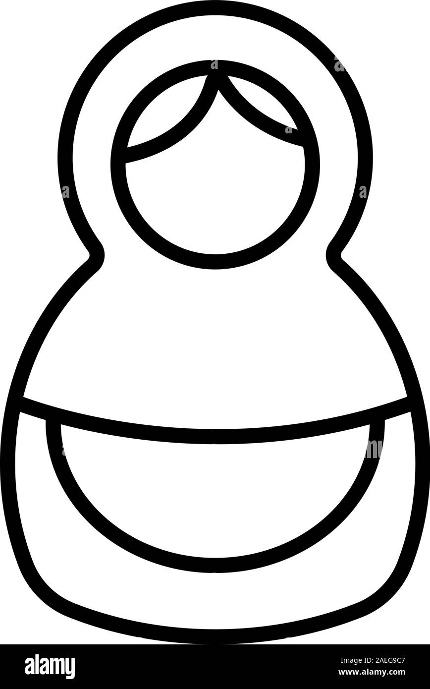 Matreshka icon vector. Isolated contour symbol illustration Stock ...