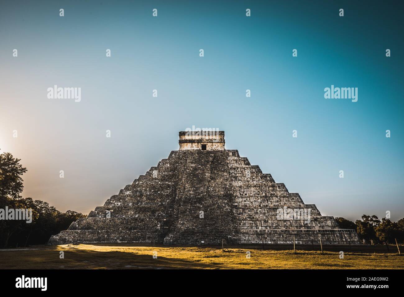 Chichen Itza was a large pre-Columbian city built by the Maya people. The archaeological site is located in Yucatán State, Mexico Stock Photo