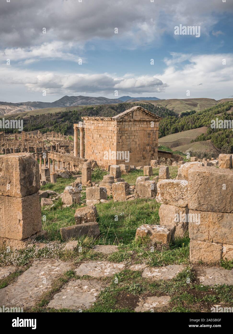 Roman site of Djemila in east Algeria Stock Photo