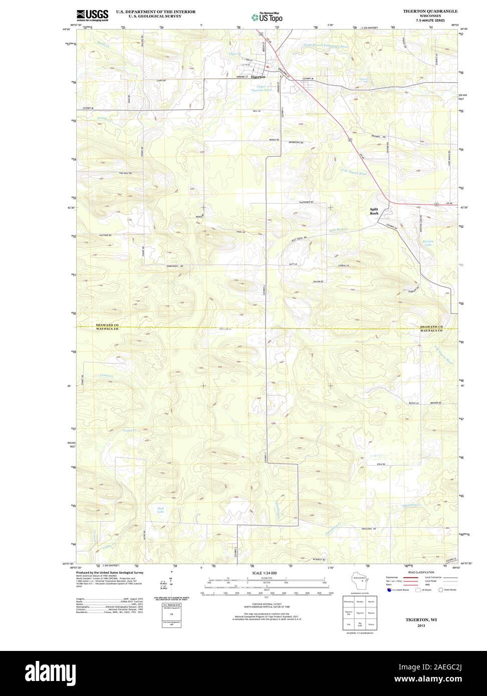 Map of tigerton hires stock photography and images Alamy