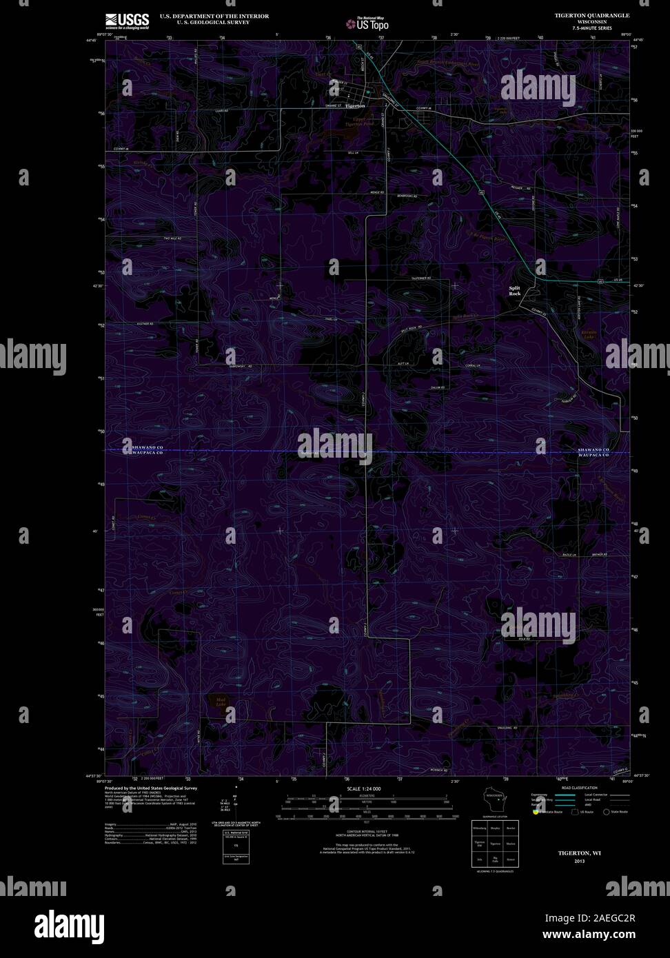 Map of tigerton hires stock photography and images Alamy